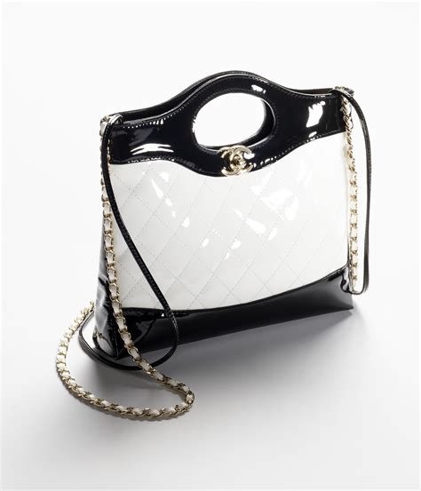 chanel patent mini|Mini classic handbag with top handle, Patent calfskin & gold.